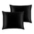 2 Stuks - 100% Premium Zijden Kussensloop - 22 Momme - Zwart - 50x60cm