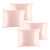 4 Stuks - 100% Premium Zijden Kussensloop - 22 Momme - Roze - 60x70cm